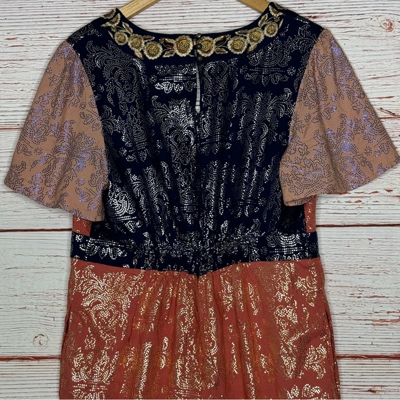 Anthropologie Akemi + Kin Sofia Metallic Jumpsuit Sz 14 - Picture 13 of 16